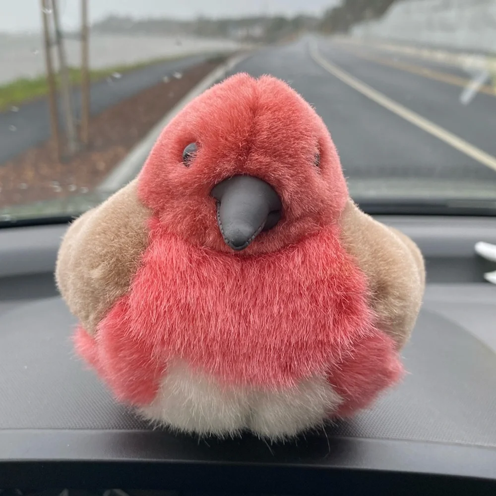 K&M INT’L Wild Republic 2004 “Brown/Coral Finch Bird” Plush 5” Sound Works EUC